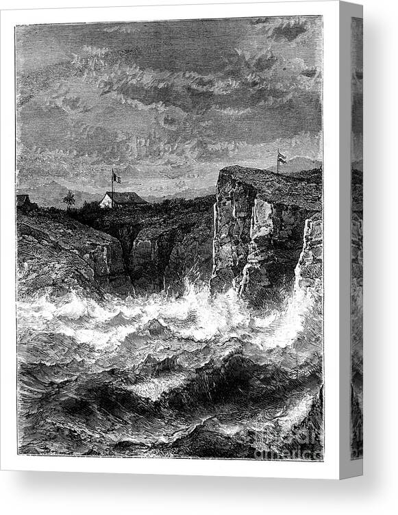 Engraving Canvas Print featuring the drawing On The Coast, Angola, 19th by Print Collector