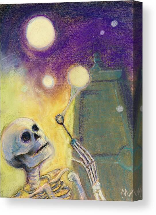Skeleton Canvas Print featuring the mixed media Orbs! by Marie Marfia Fine Art