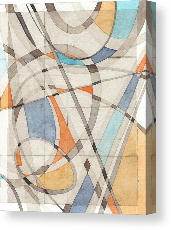 Abstract Canvas Print featuring the painting Ovals & Lines II by Nikki Galapon