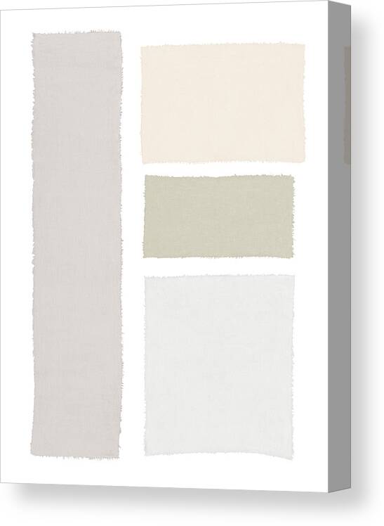 Abstract Canvas Print featuring the painting Painted Weaving IIi Neutral On White by Piper Rhue