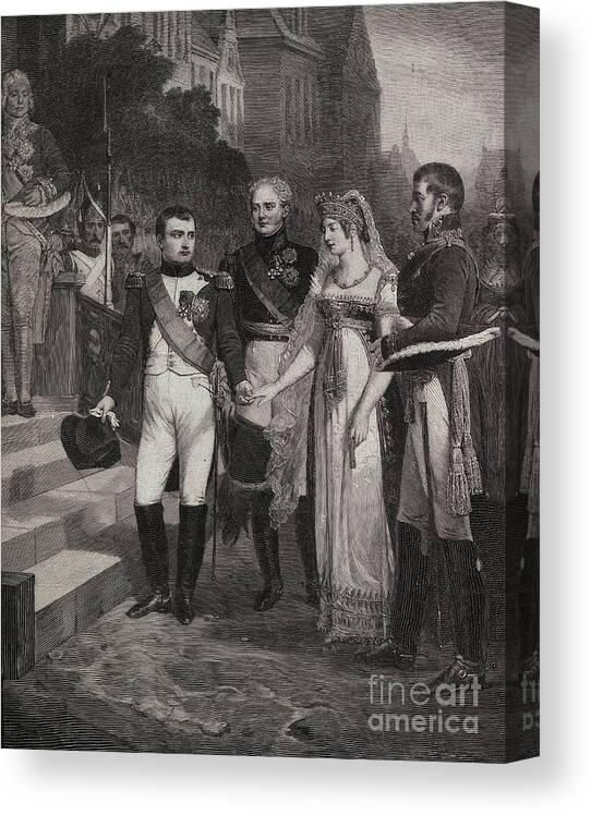 Art Canvas Print featuring the photograph Painting Depicting Marriage Of Napoleon by Bettmann