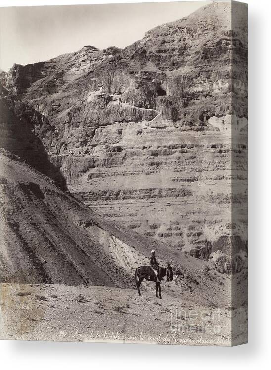 Scenics Canvas Print featuring the photograph Palestinian Man On Donkey by Bettmann