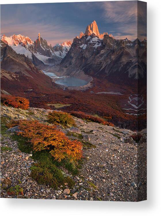 Landscape Canvas Print featuring the photograph Patagonia Is My Love. by Valeriy Shcherbina