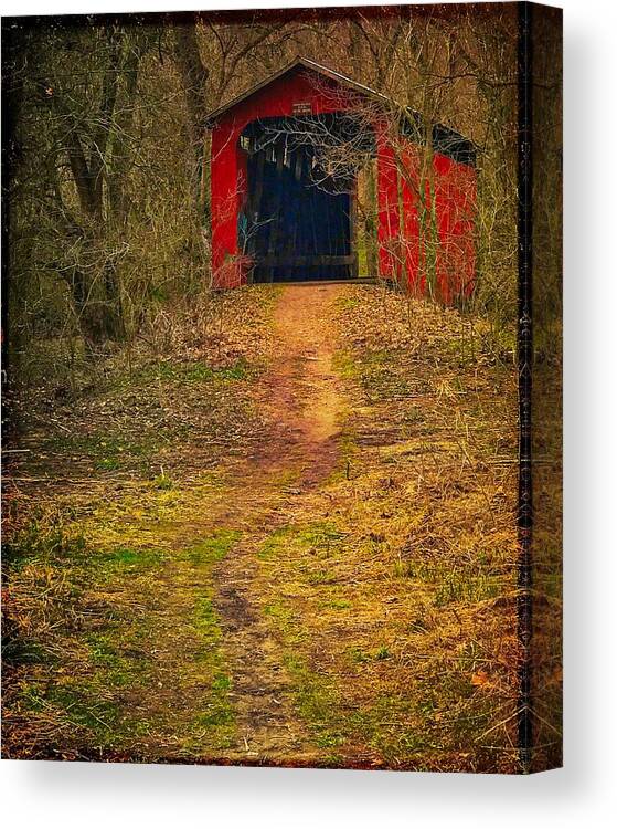  Canvas Print featuring the photograph Path to Bridge by Jack Wilson