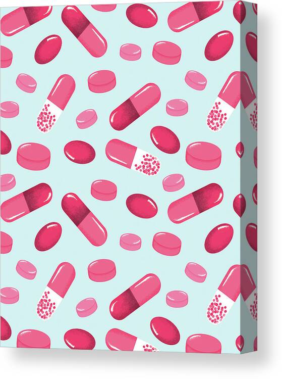 Addiction Canvas Print featuring the drawing Pattern of Medicine by CSA Images