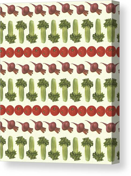 Background Canvas Print featuring the drawing Pattern of Vegetables by CSA Images