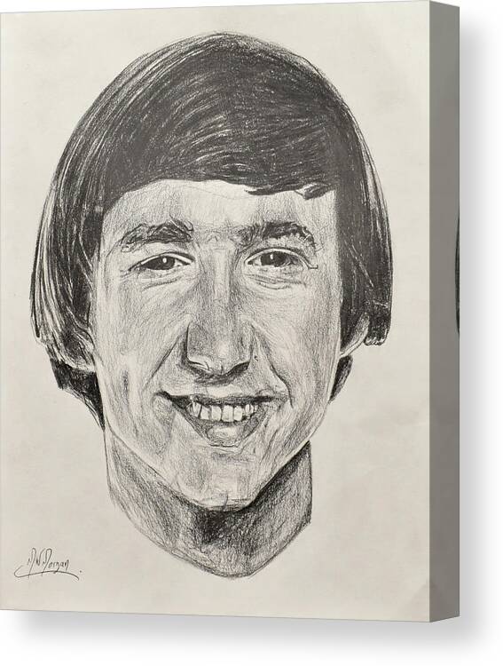 Peter Tork Canvas Print featuring the drawing Peter Tork by Michael Morgan