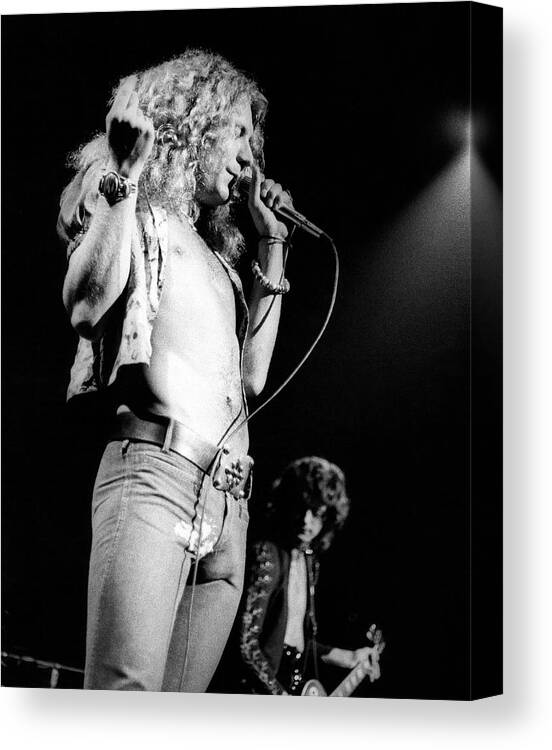 Led Zeppelin Canvas Print featuring the photograph Photo Of Robert Plant And Led Zeppelin by David Redfern