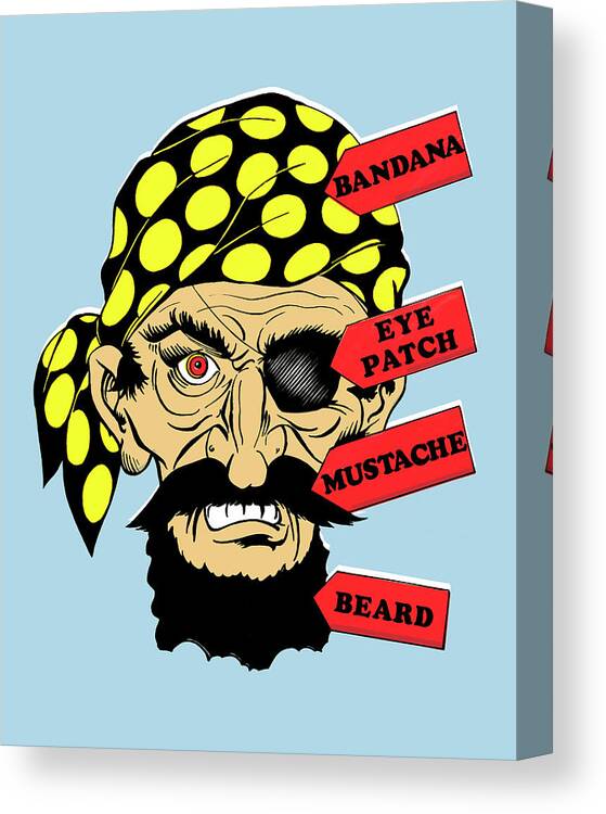Accessories Canvas Print featuring the drawing Pirate How to by CSA Images