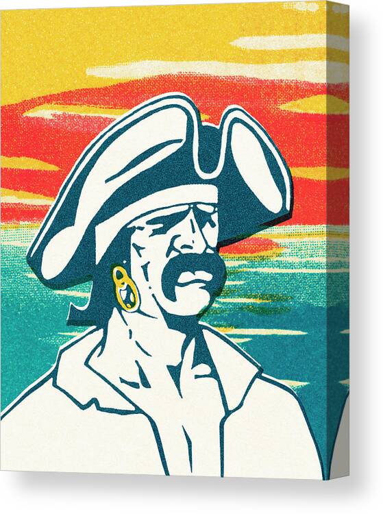 Accessories Canvas Print featuring the drawing Pirate Sunset by CSA Images