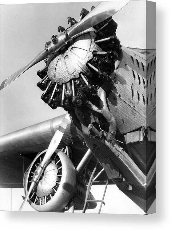 1930-1939 Canvas Print featuring the photograph Plane Propellers by The New York Historical Society
