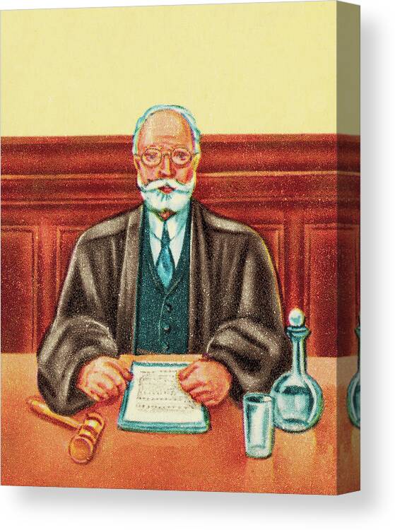 Adult Canvas Print featuring the drawing Portrait of a Judge by CSA Images