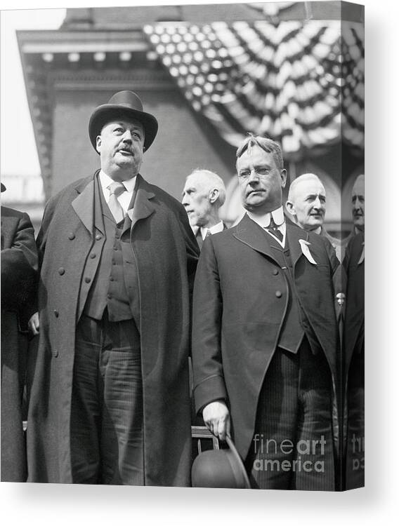 People Canvas Print featuring the photograph Portrait Of Boise Penrose With Hiram by Bettmann