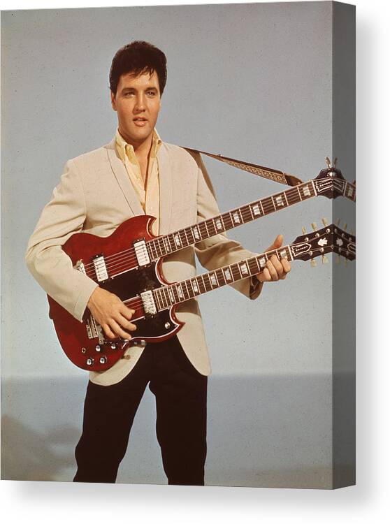 Rock Music Canvas Print featuring the photograph Portrait Of Elvis Presley by Hulton Archive