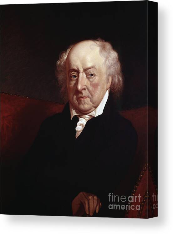 People Canvas Print featuring the photograph Portrait Of John Adams By Thomas Spear by Bettmann