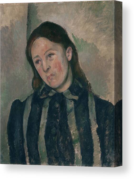 Figurative Canvas Print featuring the painting Portrait Of Madame Cezanne 2 by Paul Cezanne