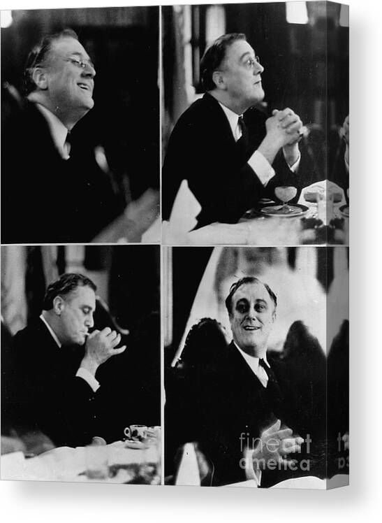 Franklin Roosevelt Canvas Print featuring the photograph Portraits Of Governor Franklin Delano by Bettmann
