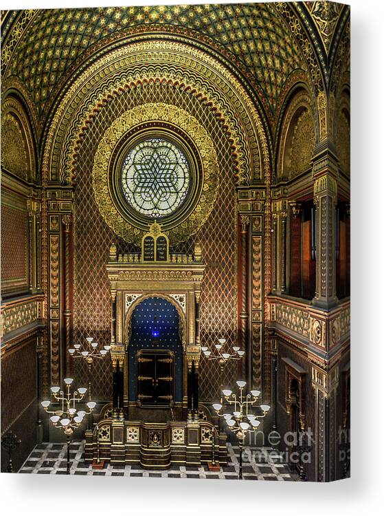 Synagogue Canvas Print featuring the photograph Prague Spanish Synagogue by David Meznarich