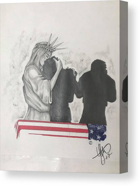 Liberty Canvas Print featuring the drawing Price of Liberty by Howard King