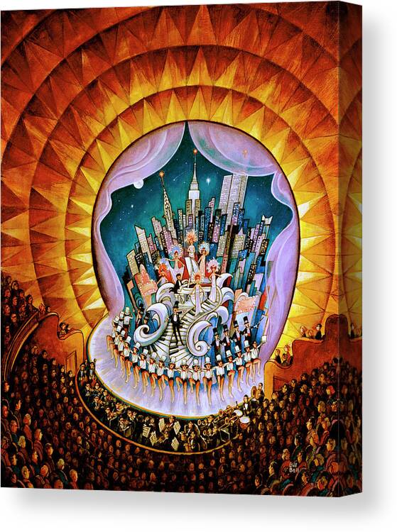 Radio City Canvas Print featuring the painting Radio City by Bill Bell