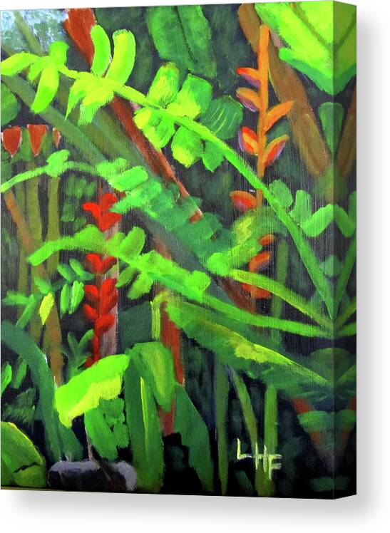 Costa Rica Canvas Print featuring the painting Rain Forest Memories by Linda Feinberg