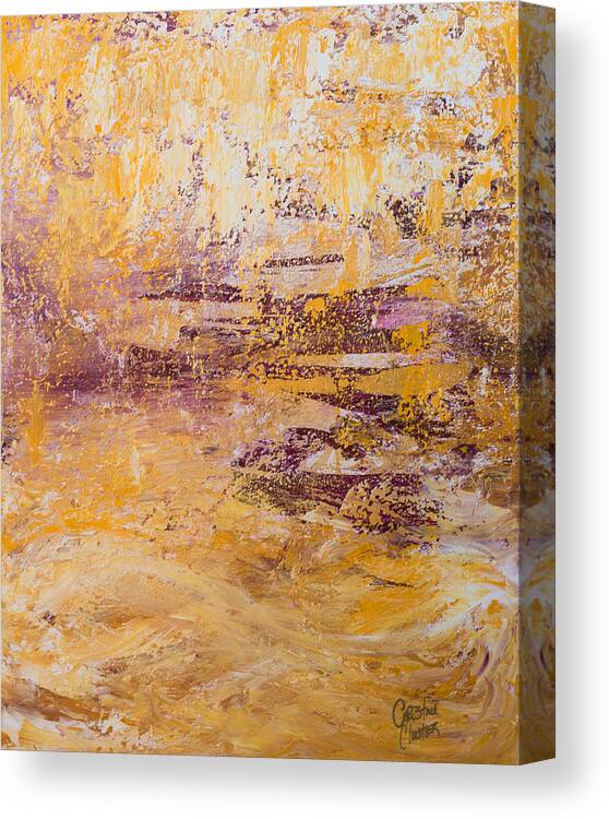 Yellow Canvas Print featuring the painting Rain of Glory by Christine Cloutier