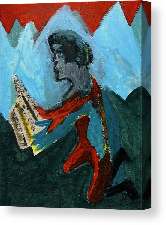 Reading Canvas Print featuring the painting Reading by Edgeworth Johnstone