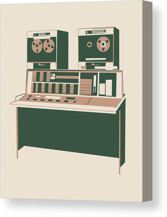 Apparatus Canvas Print featuring the drawing Recording Equipment by CSA Images