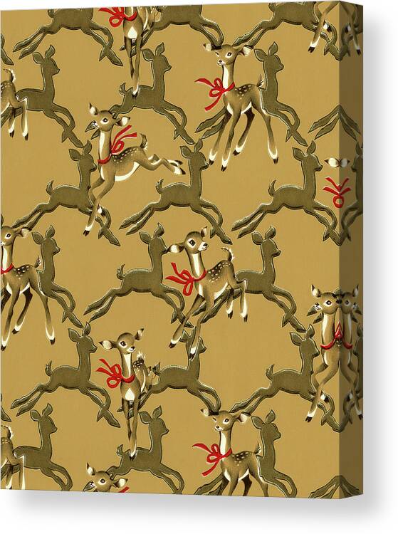 Animal Canvas Print featuring the drawing Reindeer Pattern by CSA Images