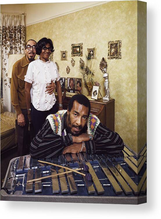 Richie Havens Canvas Print featuring the photograph Richie Havens and Parents by John Olson