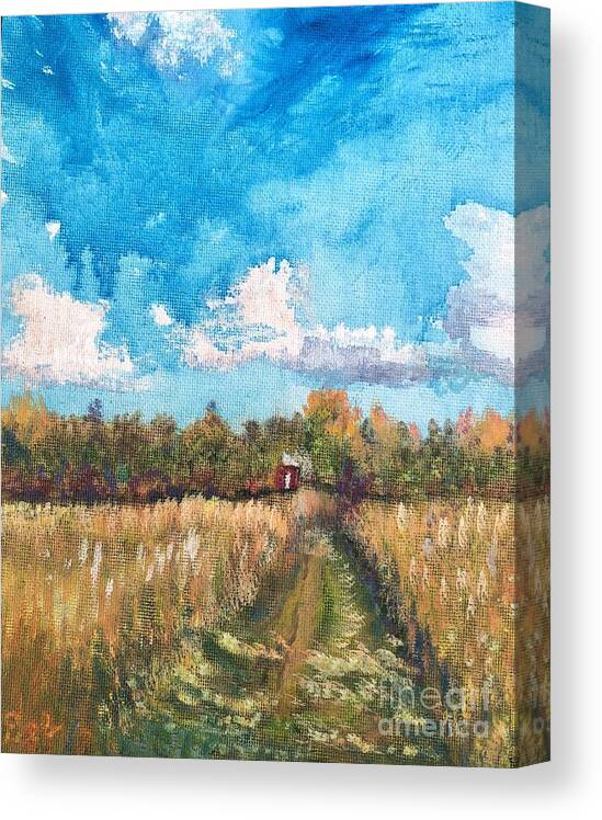 Landscape Canvas Print featuring the painting Rodger's Field by Deb Stroh-Larson