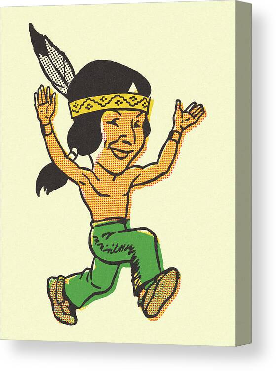 Activity Canvas Print featuring the drawing Running Native American by CSA Images