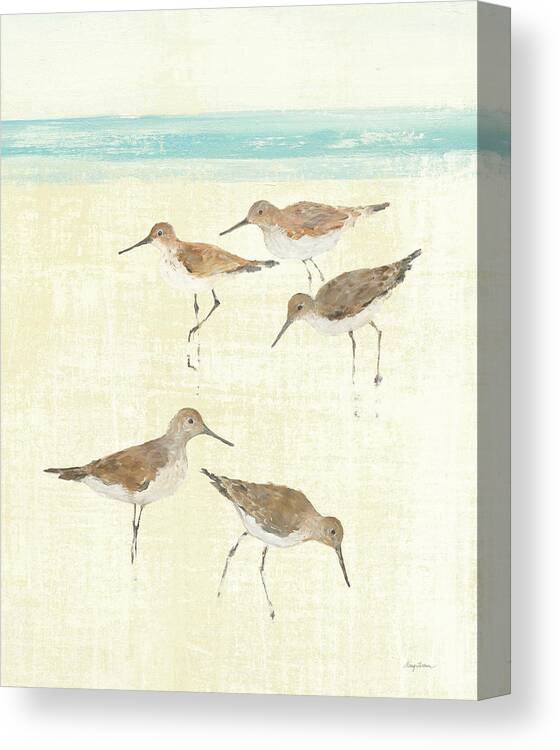 Animals Canvas Print featuring the painting Sandpipers Crop II by Avery Tillmon