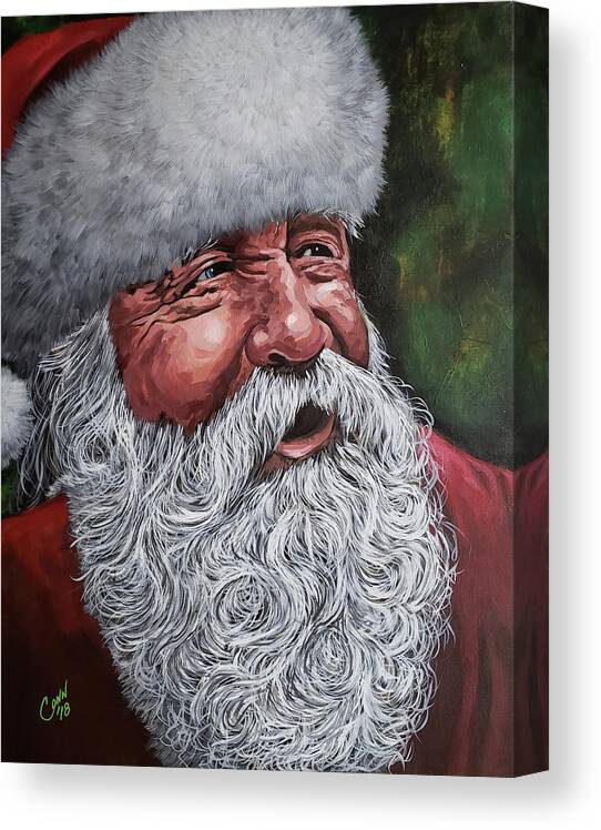 Santa Claus Canvas Print featuring the painting Santa Claus 2018 by Shawn Conn