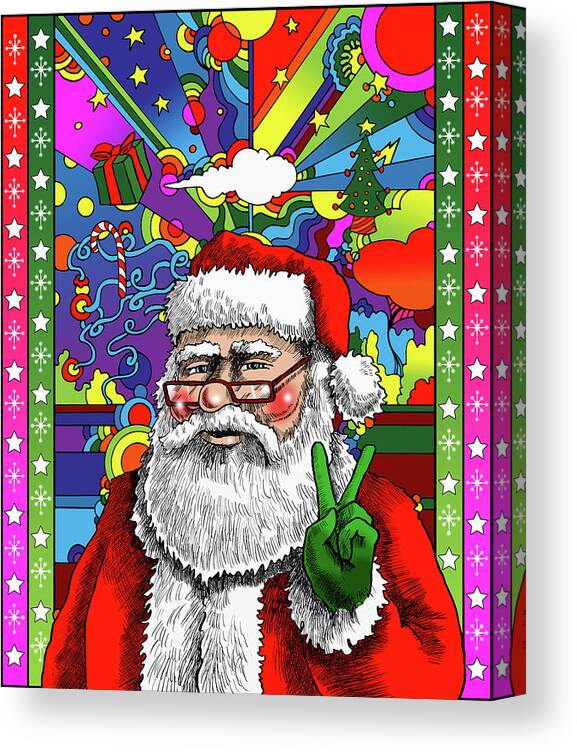 Santa Peace Canvas Print featuring the digital art Santa Peace by Howie Green