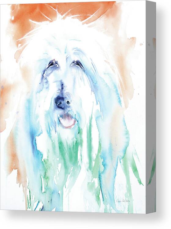 Animal Canvas Print featuring the painting Sheep Dog by Aimee Del Valle