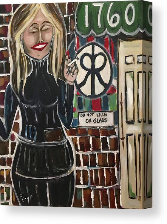 Bartender Canvas Print featuring the painting Smoke Break by Roxy Rich