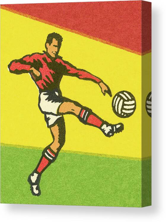 Adult Canvas Print featuring the drawing Soccer Player by CSA Images