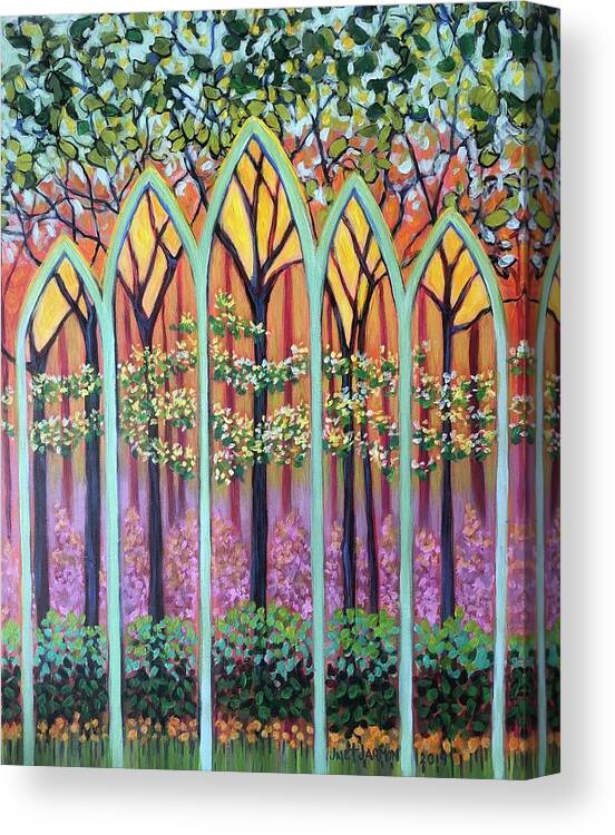 Spring Canvas Print featuring the painting Spring Cathedral by Jeanette Jarmon