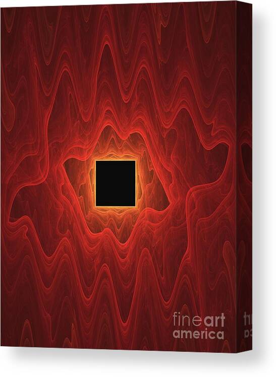Square Canvas Print featuring the photograph Square And Ripples Fractal Illustration. by David Parker/science Photo Library