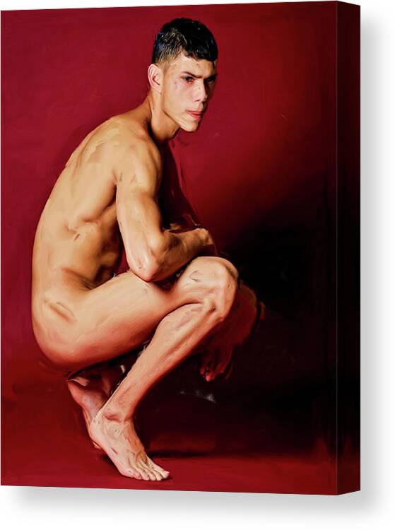 Squat Canvas Print featuring the painting Squat by Troy Caperton