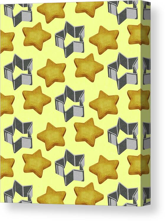 Background Canvas Print featuring the drawing Star Cutout Cookies by CSA Images