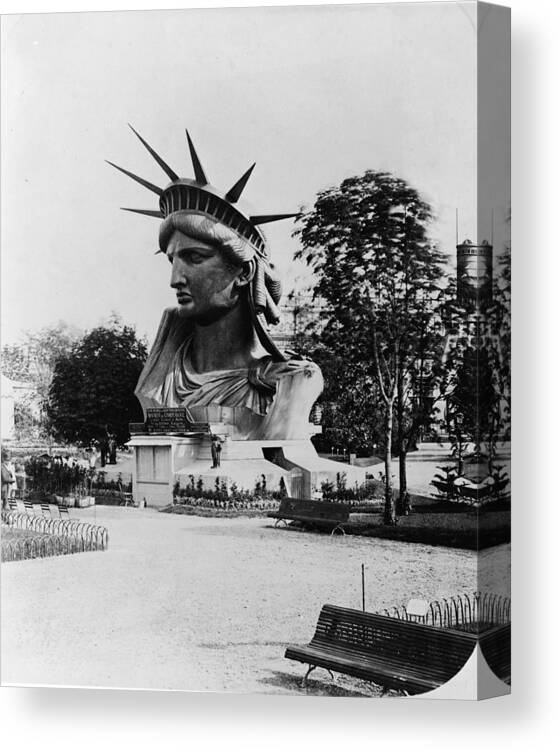 Crown Canvas Print featuring the photograph Statue Of Libertys Head by Fpg