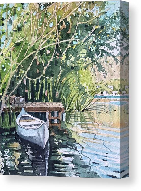 Canoe Canvas Print featuring the painting Summer Afternoon by Luisa Millicent