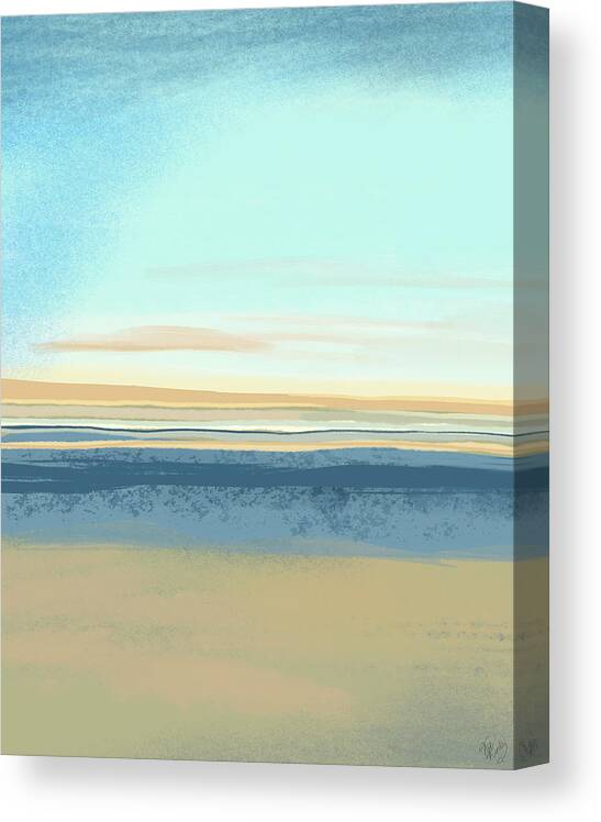 Water Canvas Print featuring the painting Summer Horizon 1 by Fab Funky