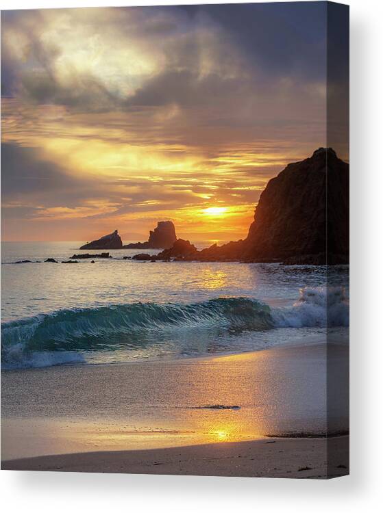 Laguna Beach Canvas Print featuring the photograph Sunset on the Rocks by Cliff Wassmann