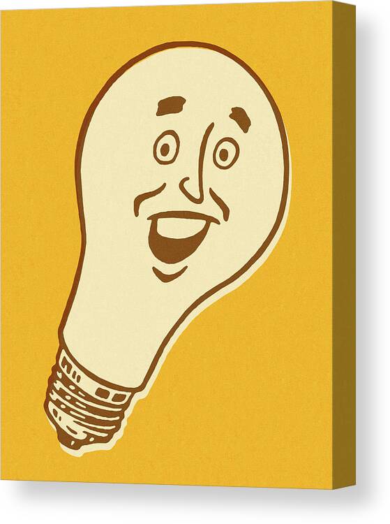 Blue Collar Canvas Print featuring the drawing Talking Lightbulb by CSA Images