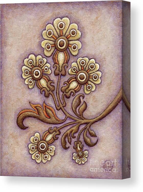 Floral Canvas Print featuring the painting Tapestry Flower 4 by Amy E Fraser