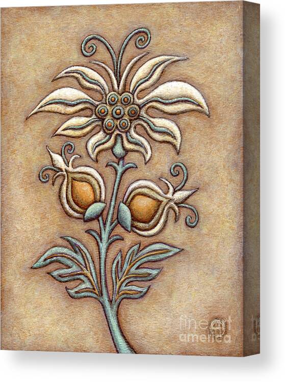 Floral Canvas Print featuring the painting Tapestry Flower 9 by Amy E Fraser