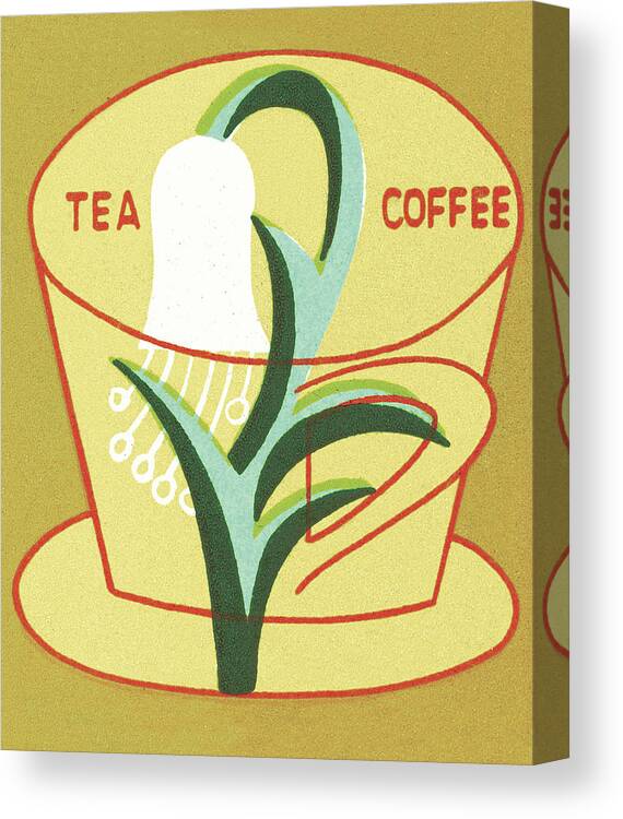 Beverage Canvas Print featuring the drawing Tea or Coffee by CSA Images